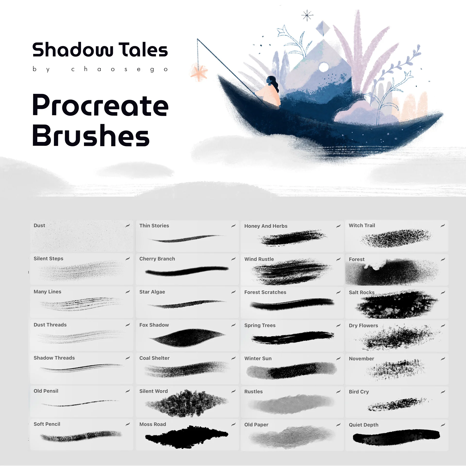 Shadow tales Procreate brushes - Image 7